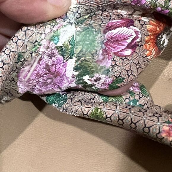 Johnny Was Size 7 Jenna Cross Cross Sandal Leather Slip Ons Slides Floral Boho - Picture 9 of 10